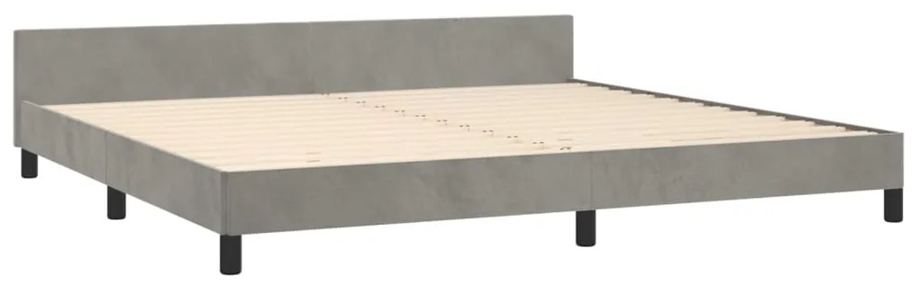 Estrutura de cama sem colchão 200x200 cm veludo cinzento-claro