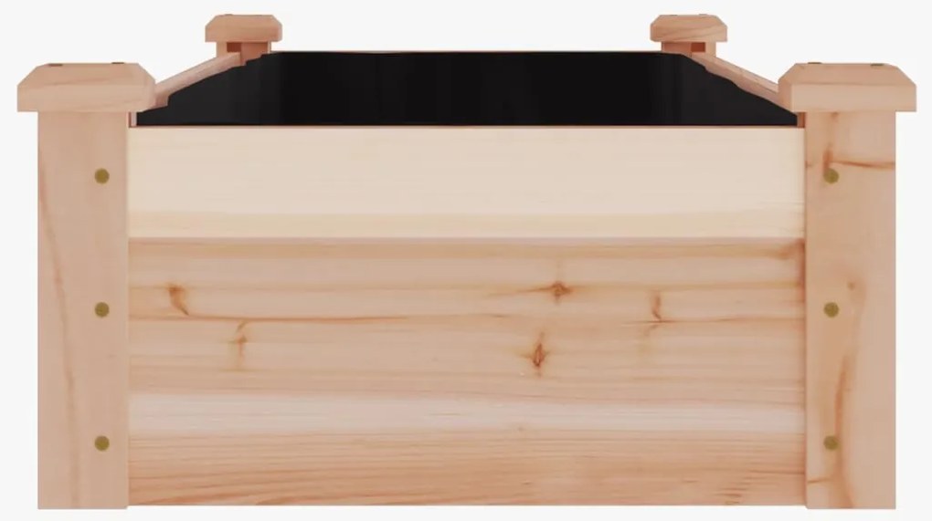 Canteiro elevado c/ forro 120x45x25 cm madeira de abeto maciça