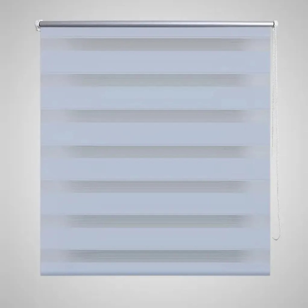 240222 vidaXL Estore de rolo 140 x 175 cm, linhas de zebra / Branco
