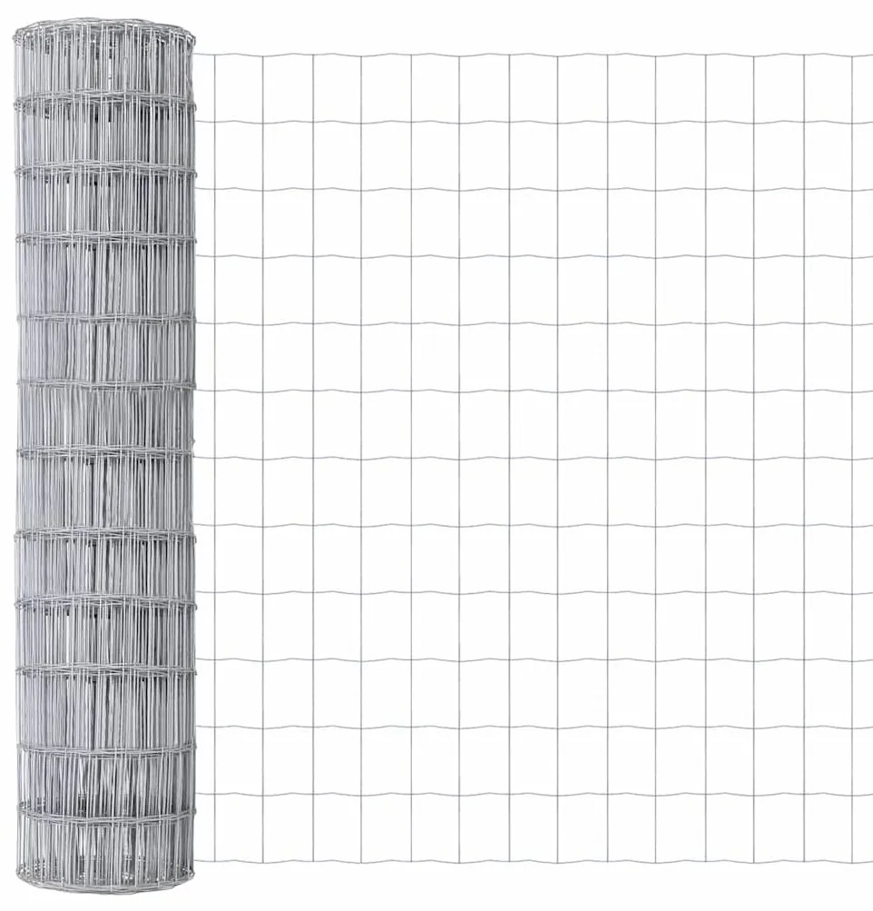 Cerca Euro da com 13 postes flangiados, 0,8 x 25 m em aço galvanizado