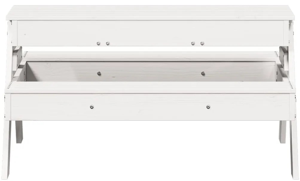 Mesa piquenique c/ caixa de areia infantil pinho maciço branco