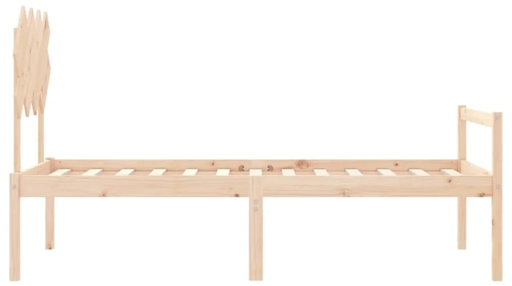 Cama para idosos com cabeceira 90x200 cm madeira maciça
