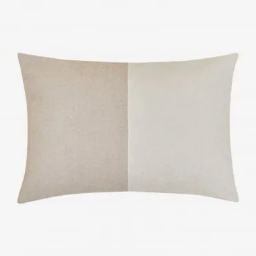 Coussin Rectangulaire 40x60 Cm En Coton Louisa Branco - Crema Linho - Sklum