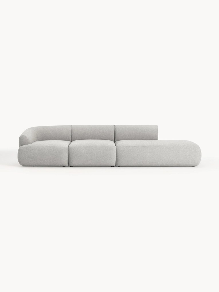 Módulo com chaise longue em bouclé Sofia (4 lugares)