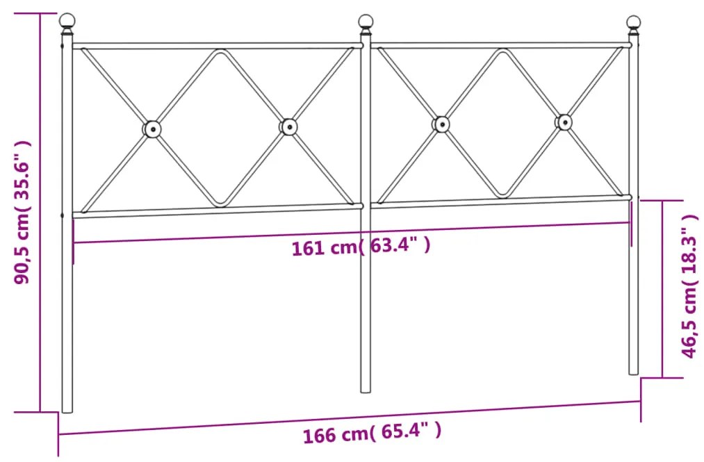 Cabeceira de cama 160 cm metal branco