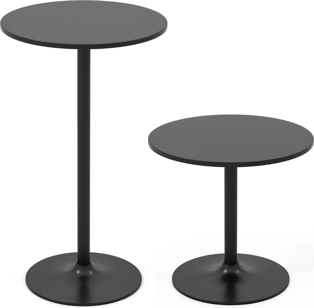 Mesa bar redonda Metal regulavel em altura (2 opções altura ) 60 x 60 x 56 cm/101,5 cm preta