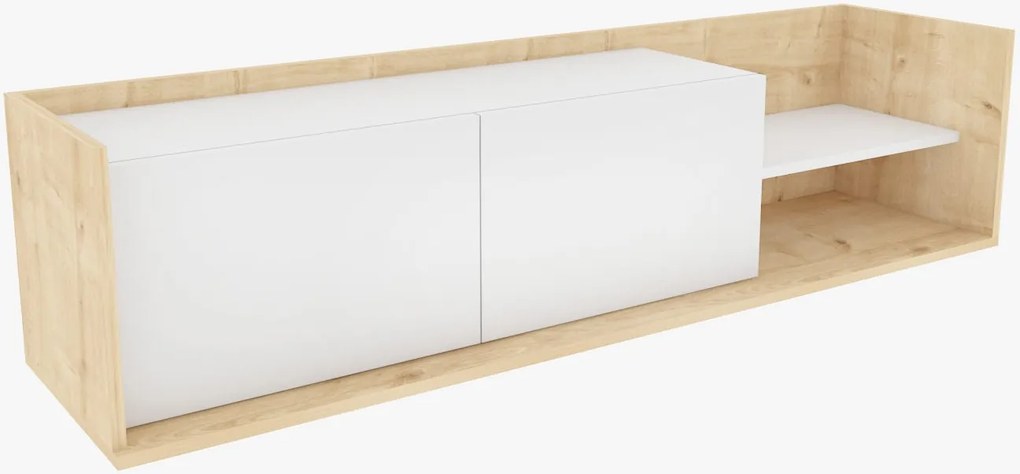Móvel TV Krog – Carvalho e Branco – 160x35x36,8 cm