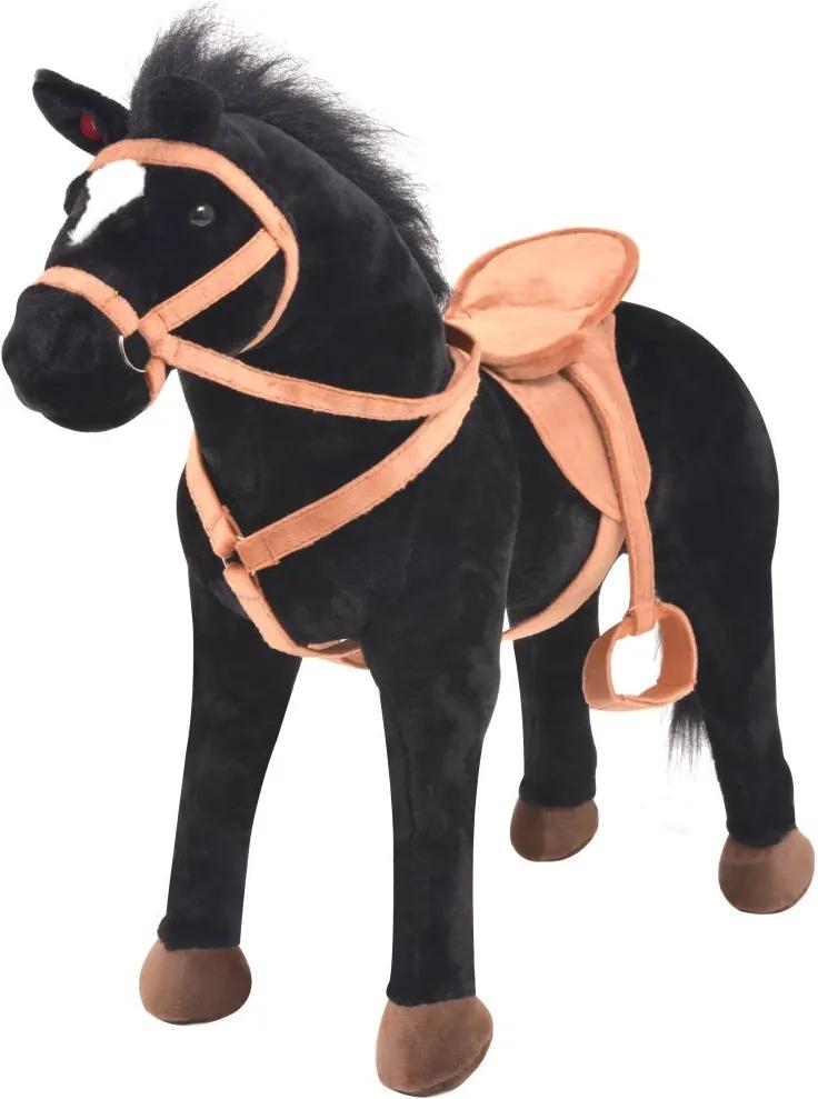Cavalo em peluche de montar preto