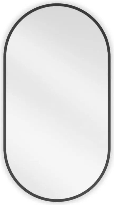 Mexen Loft espelho de casa de banho oval 75 x 40 cm, moldura preta - 9851-075-040-000-70