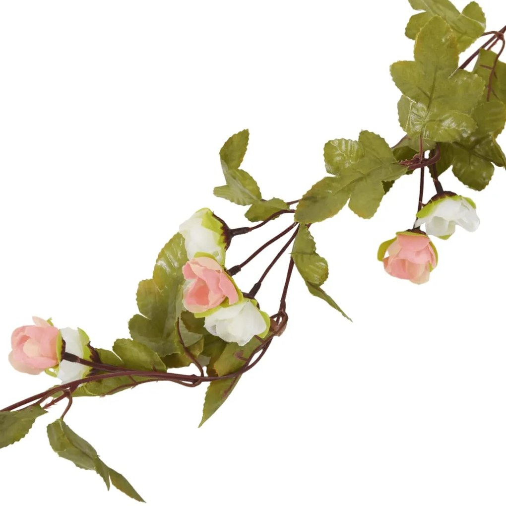 Grinaldas de flores de Natal 6 pcs 215 cm champanhe