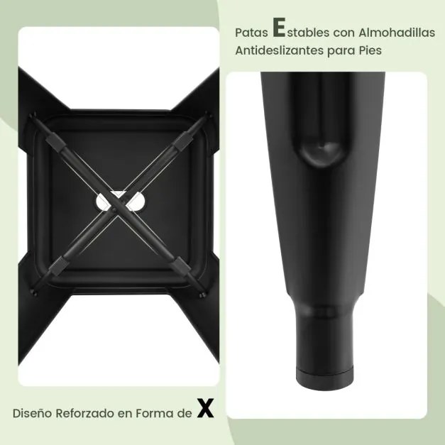 Conjunto de 4 bancos empilháveis de metal para cozinha, sala de jantar ou bar 42 x 42 x 61 cm Preto