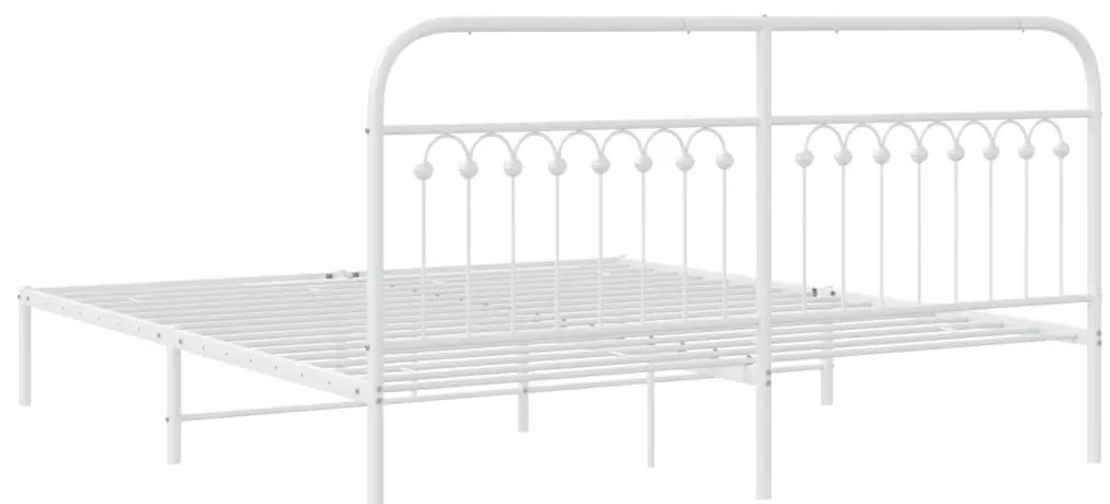 Estrutura de cama com cabeceira 183x213 cm metal branco