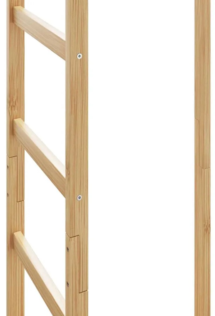 Cabide com ganchos e prateleiras 38,5x30x156 cm bambu