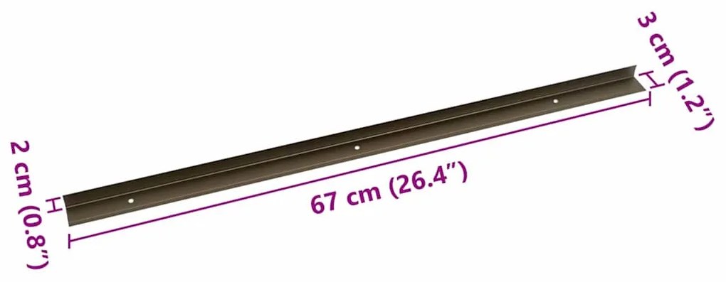 Acabamento para Escada 30 pcs Castanho 67 cm Alumínio