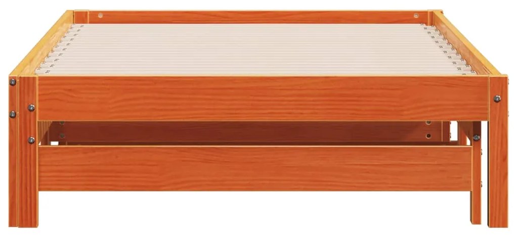 Sofá-cama com gavetão 80x200 cm madeira de pinho castanho cera