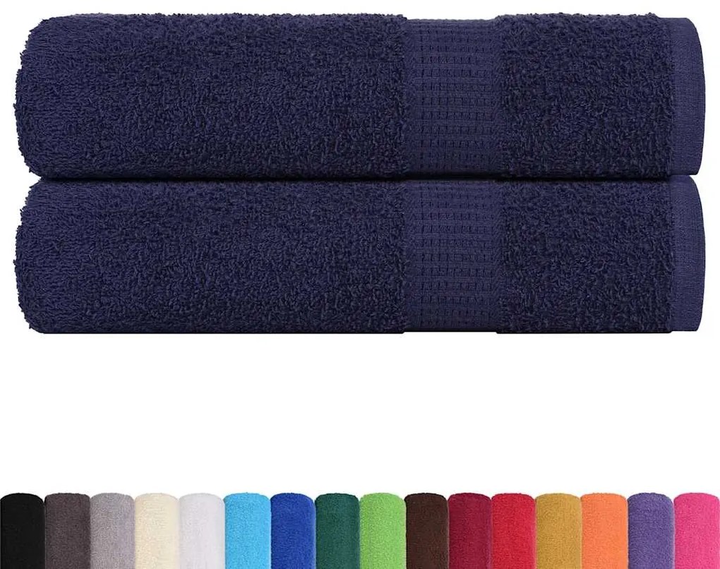 Toalhas banho 2pcs 70x140 cm 360 gsm 100% algodão azul marinho