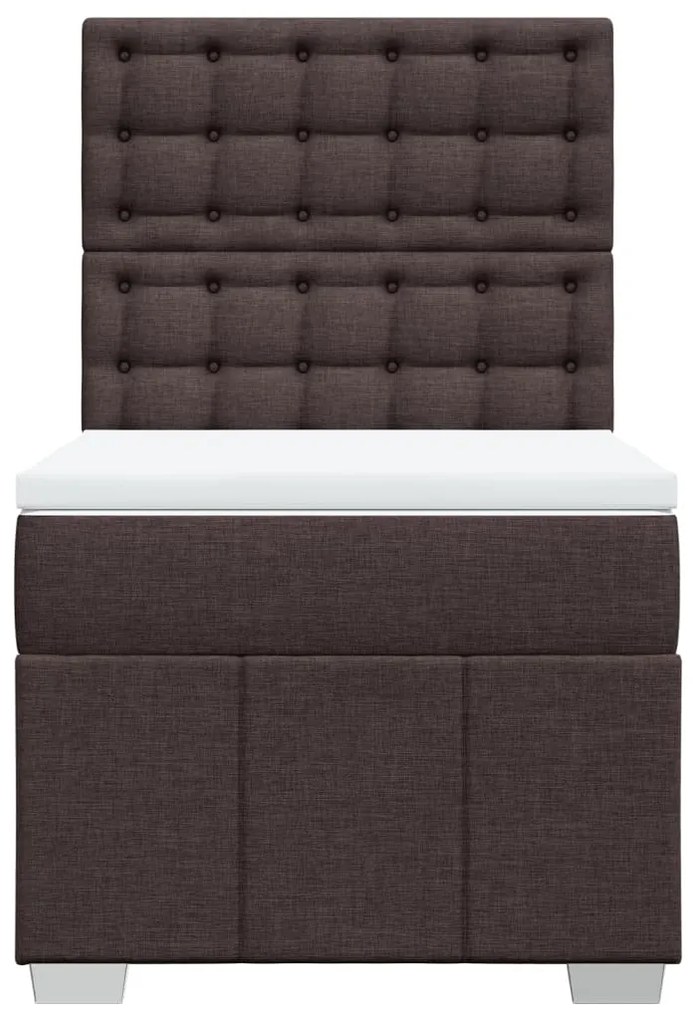 Cama com molas/colchão 90x190 cm tecido castanho-escuro