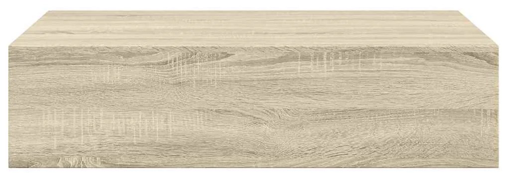 Prateleiras de parede c/ gavetas 2pcs MDF 40x23,5x10cm carvalho