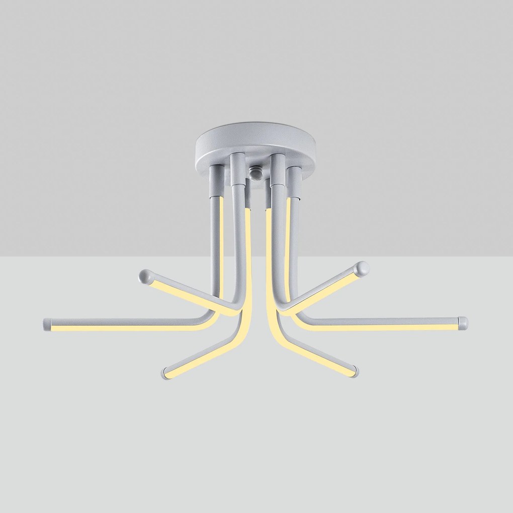 Candeeiro de Teto Leddaisy – Cinza – 55 x 25 x 55 cm
