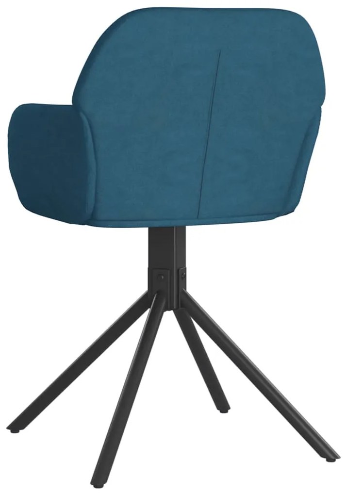 Cadeiras de jantar giratórias 2 pcs veludo azul