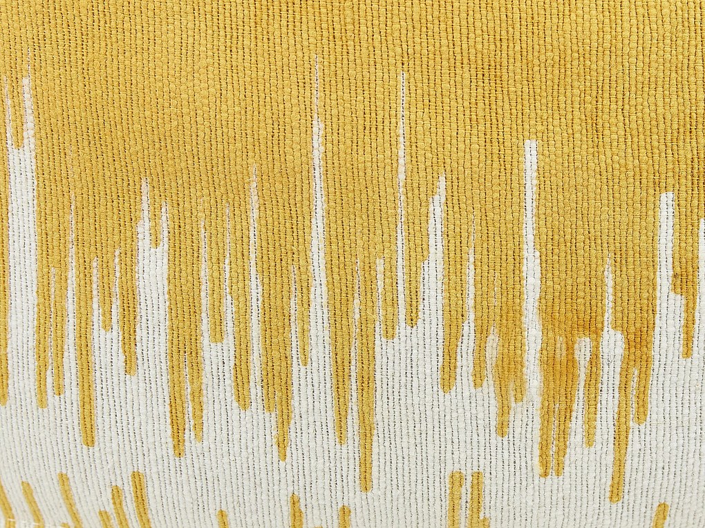 Pufe em algodão amarelo e branco 50 x 30 cm KAWAI Beliani