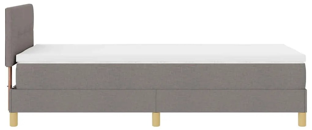 Cama Box com Colchão &amp; LED Taupe 80x200 cm Tecido