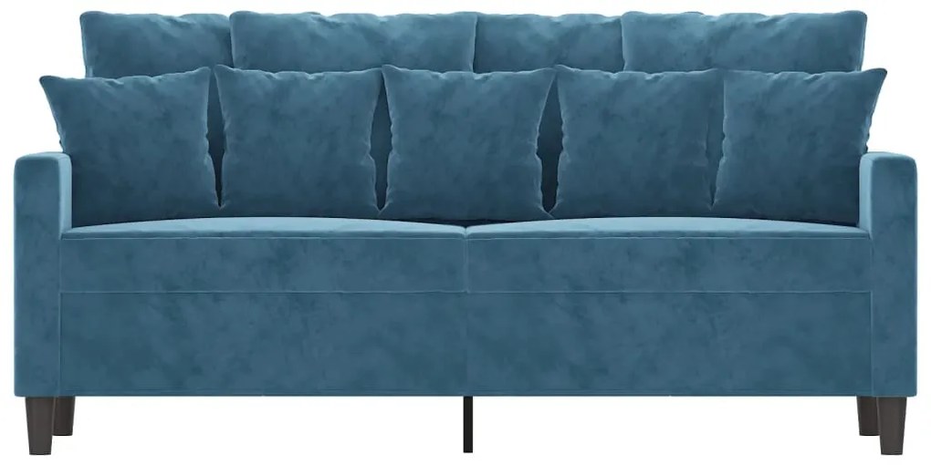 Sofá de 2 lugares veludo 140 cm azul