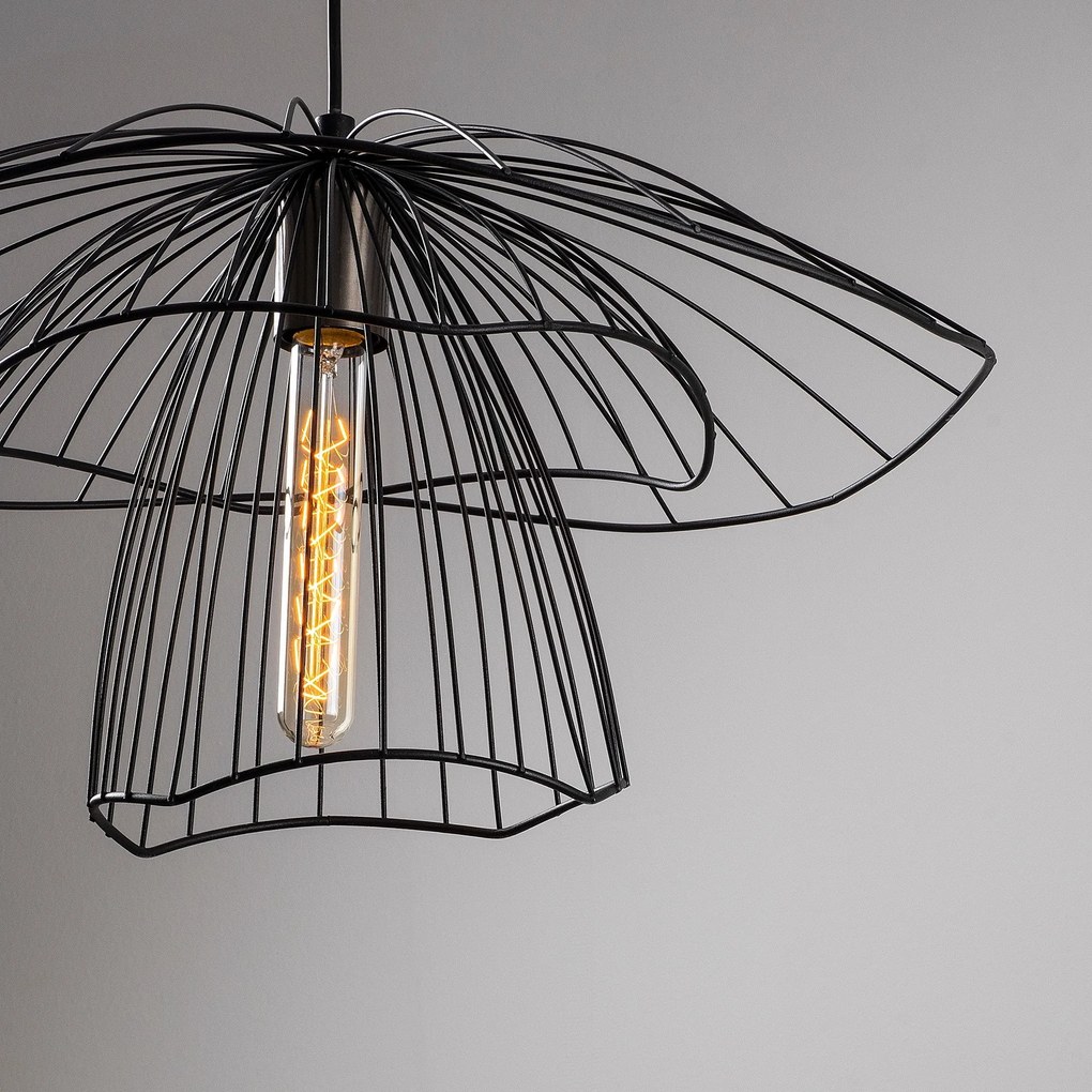 Candeeiro Chandelier Tel – Preto – 50 cm de Diâmetro, Altura Ajustável