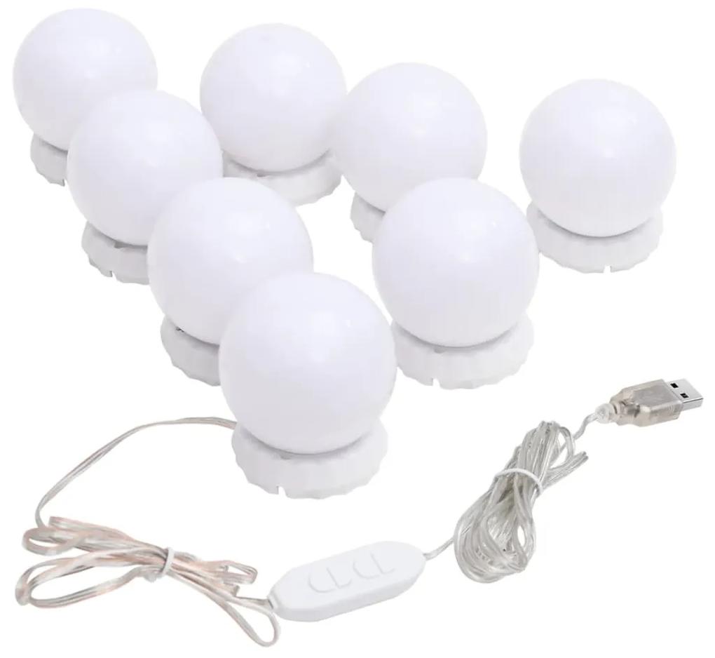 Iluminação de espelho c/ 8 lâmpadas LED branco quente e frio