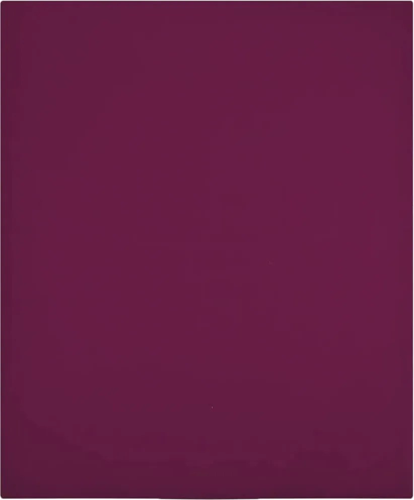Lençol ajustável 90x200 cm algodão jersey bordô