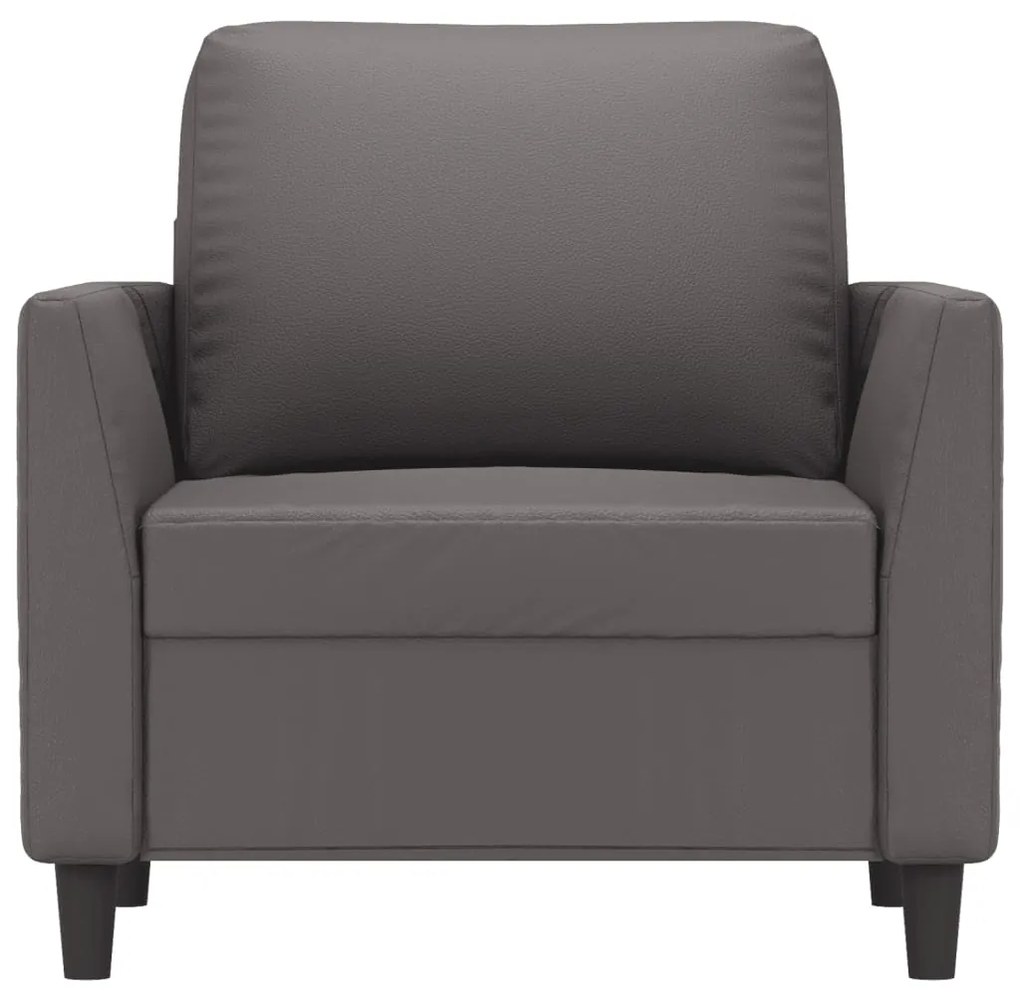 Poltrona 60 cm couro artificial cinzento