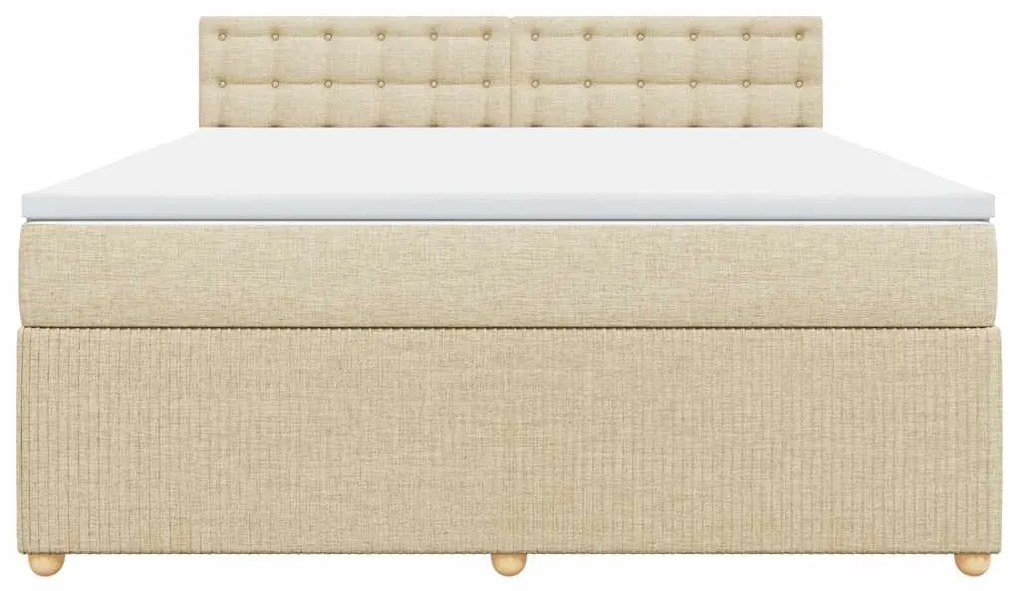 Cama com molas/colchão 180x200 cm tecido cor creme