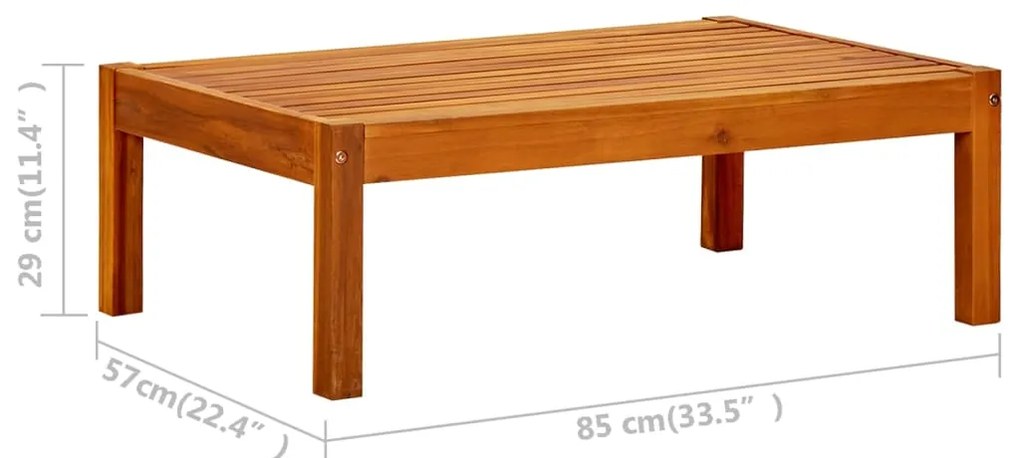 Banco de jardim com mesa e apoios de pés acácia maciça