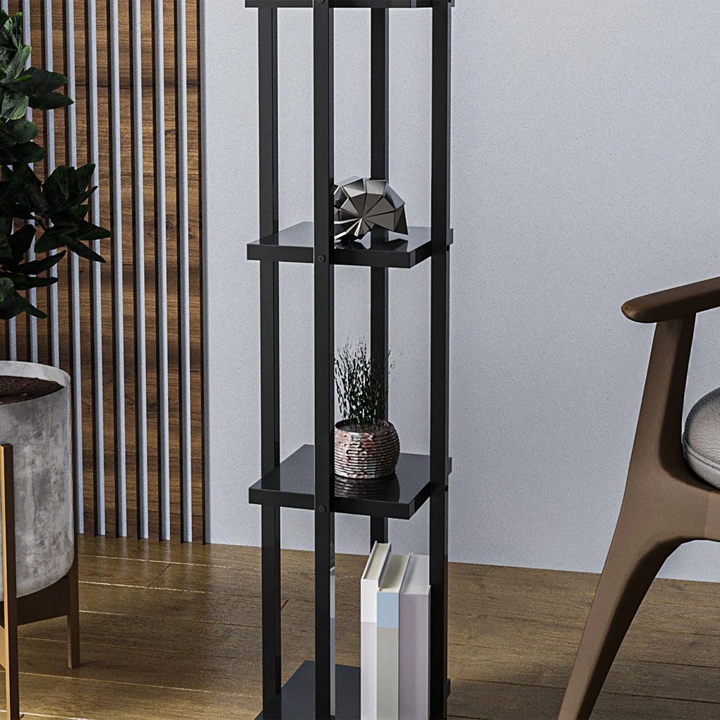Candeeiro de Pé Shelf Lamp – Preto – 25x25x130 cm