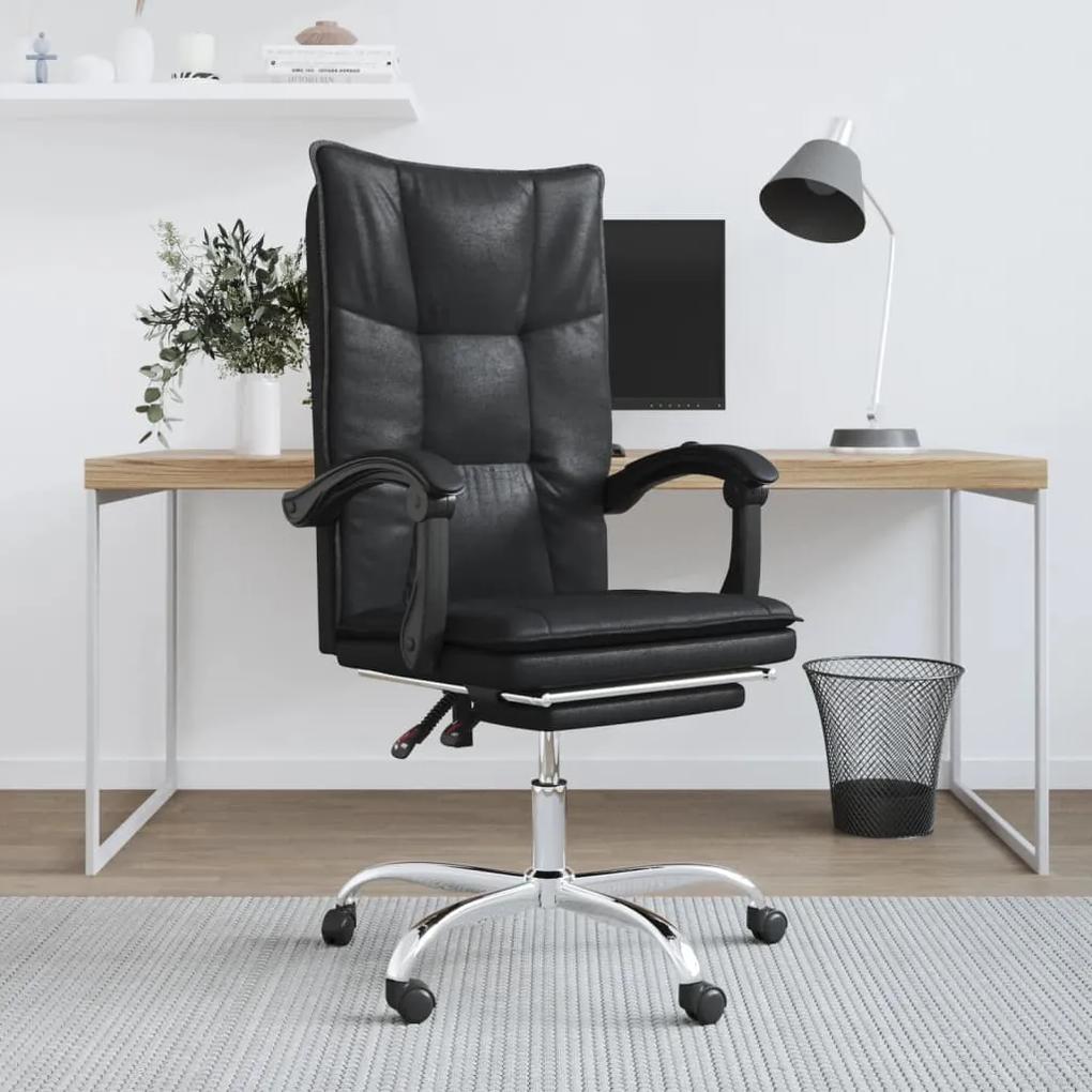 349753 vidaXL Cadeira de escritório reclinável couro artificial preto