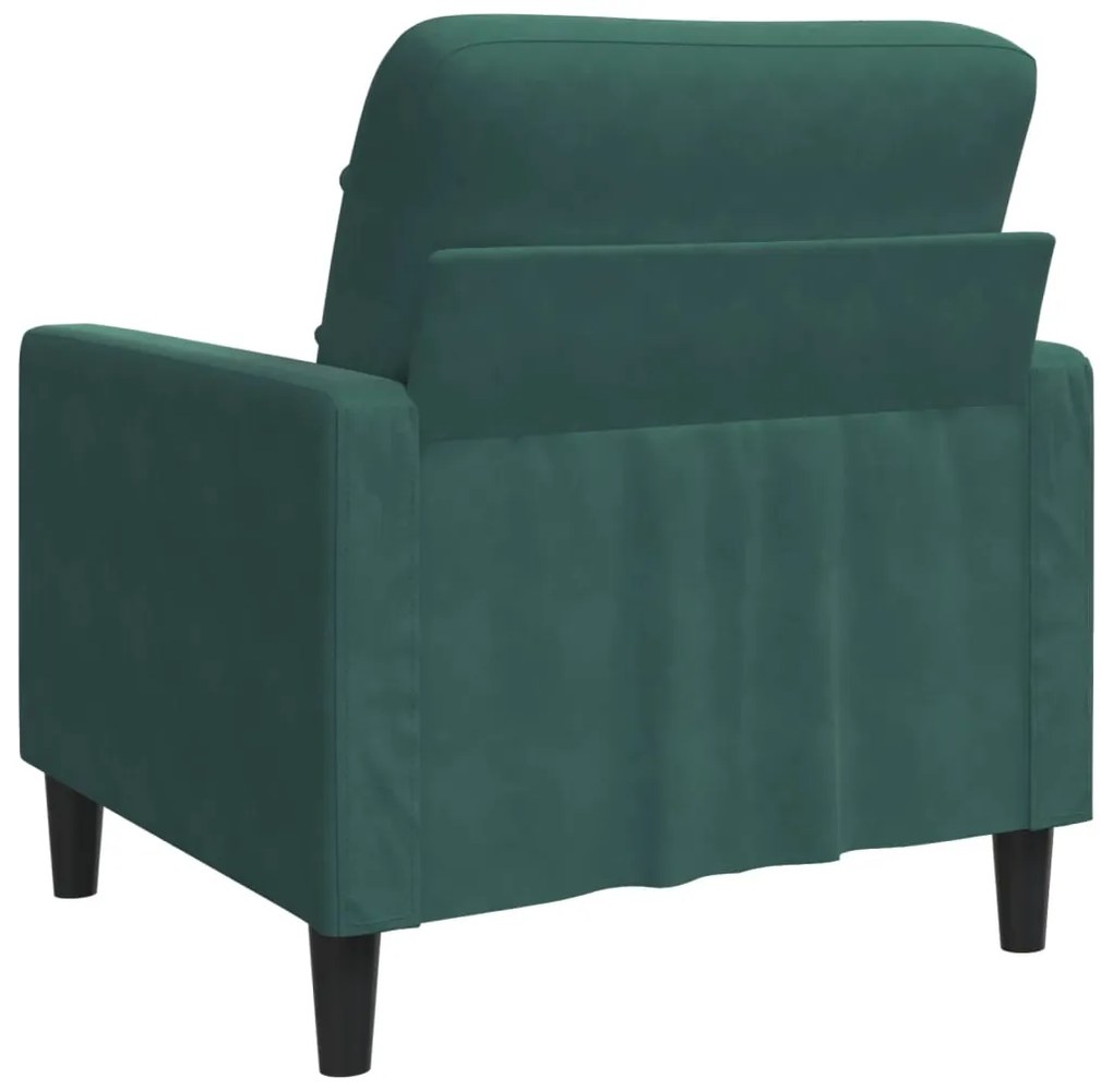 Poltrona 60 cm veludo verde-escuro