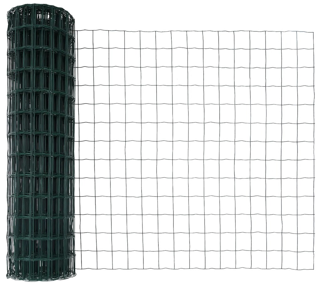 Cerca Euro com 13 Postes Flangados 1x25 m Aço Galvanizado