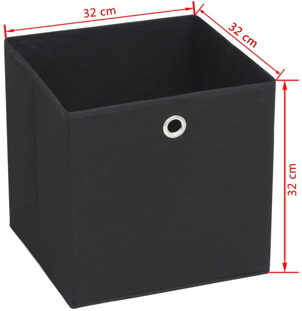Caixas arrumação 10 pcs não-tecido (TNT) 32x32x32 cm preto