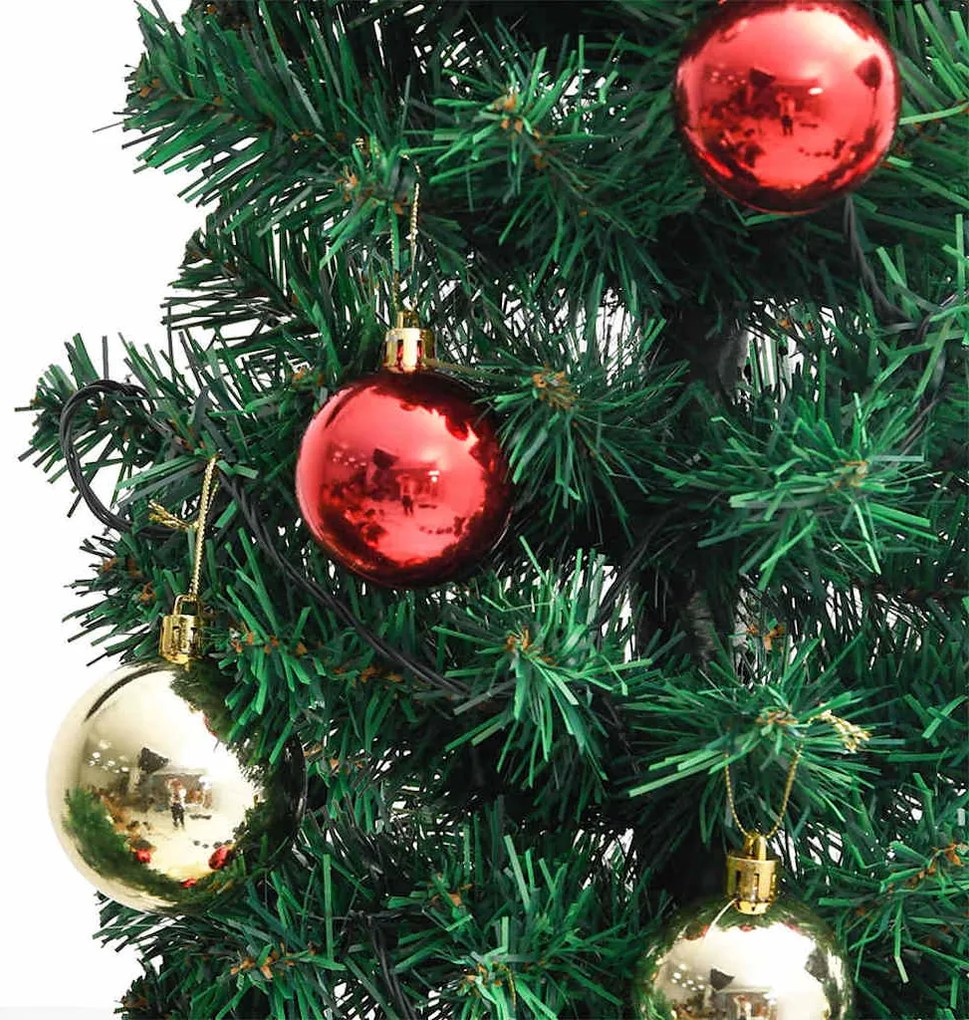 Cato de Natal com suporte e LEDs PVC 210 cm verde