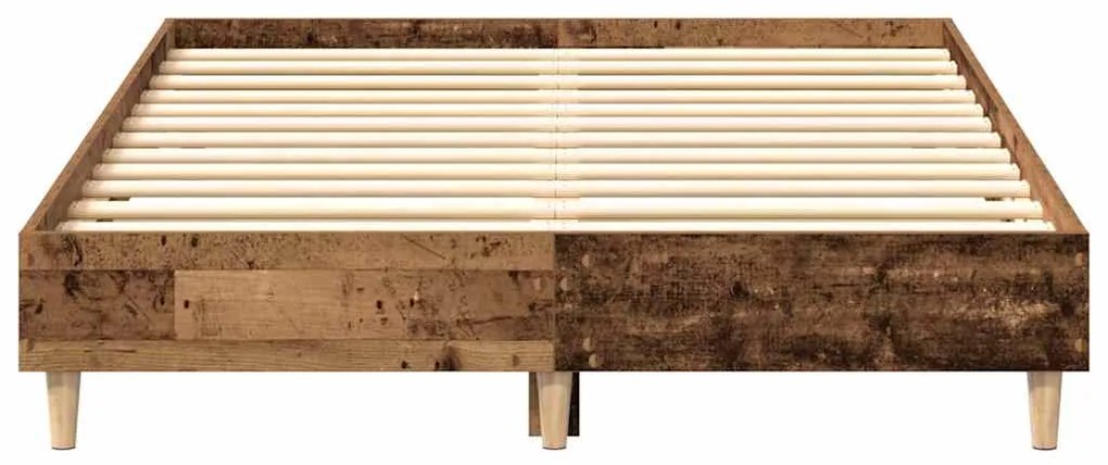 Estrutura de cama sem colchão 140x190 cm madeira velha