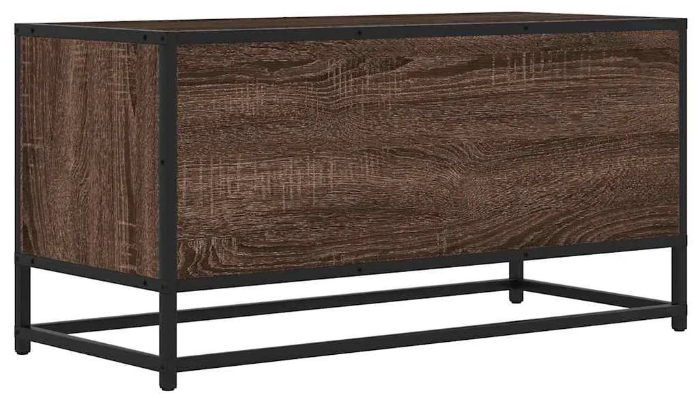 Móvel p/ TV 80x34,5x40cm deriv. madeira/metal carvalho castanho