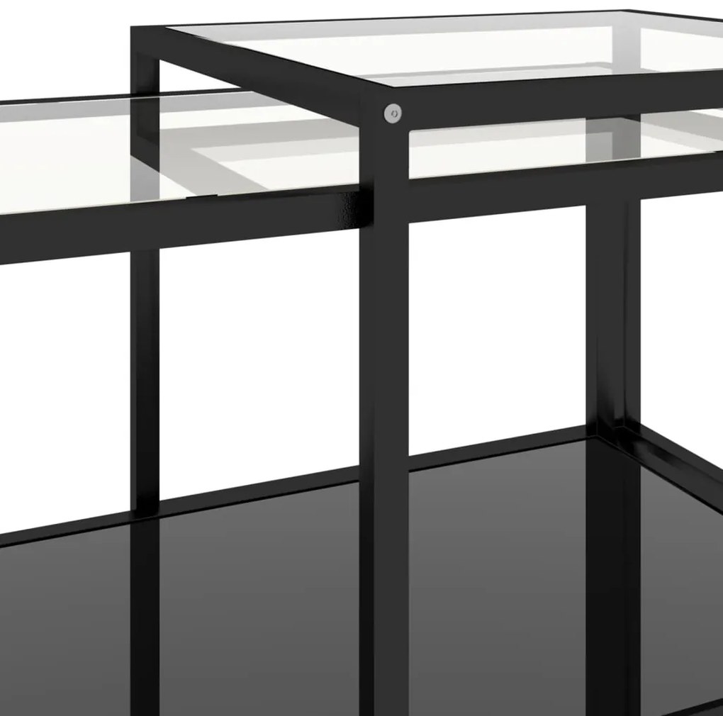 Mesas de centro 2 pcs vidro temperado preto