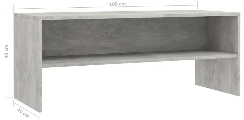 Móvel p/ TV 100x40x40 cm derivados de madeira cinzento cimento