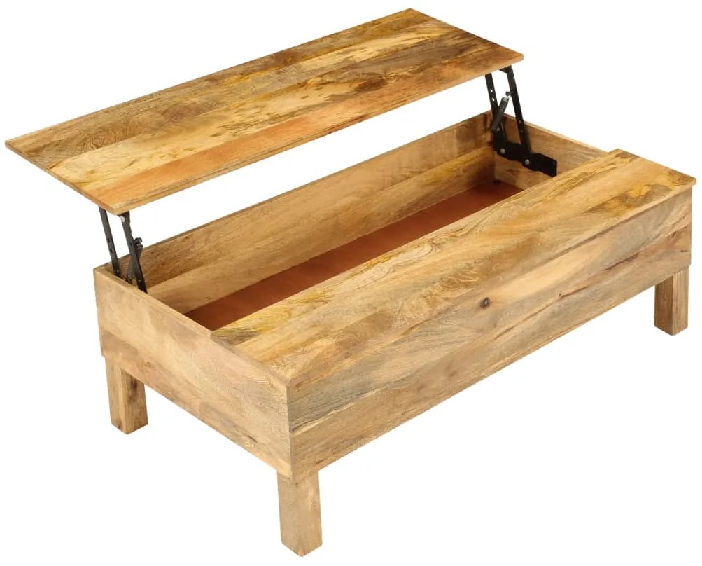Mesa de centro madeira de mangueira maciça 110x55x35 cm