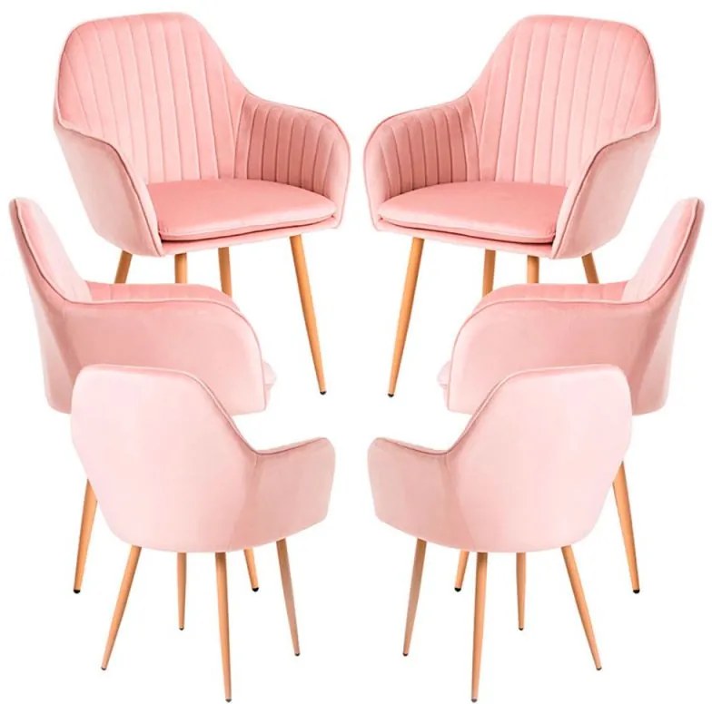 Pack 6 Cadeiras Chic - Rosa