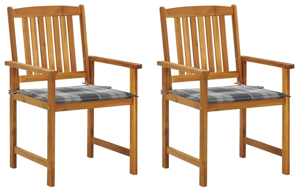Cadeiras de jardim com almofadões 2 pcs acácia maciça
