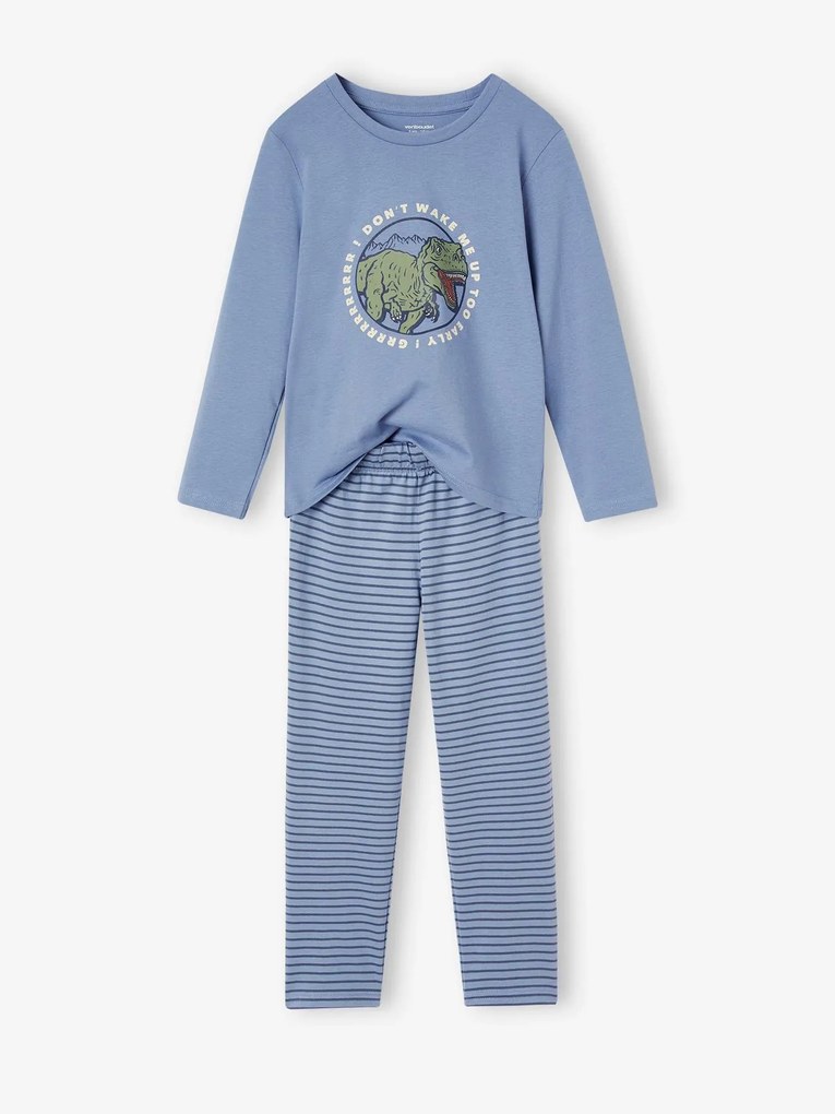 Agora -25% | Pijama dinossauro BASICS, em jersey, para menino azul