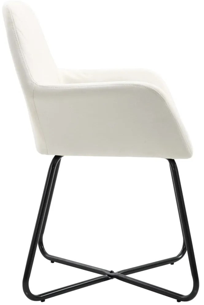 Cadeiras de jantar 2 pcs tecido cor creme