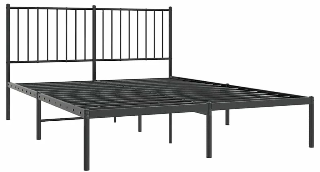 Estrutura de cama com cabeceira 135x190 cm metal preto