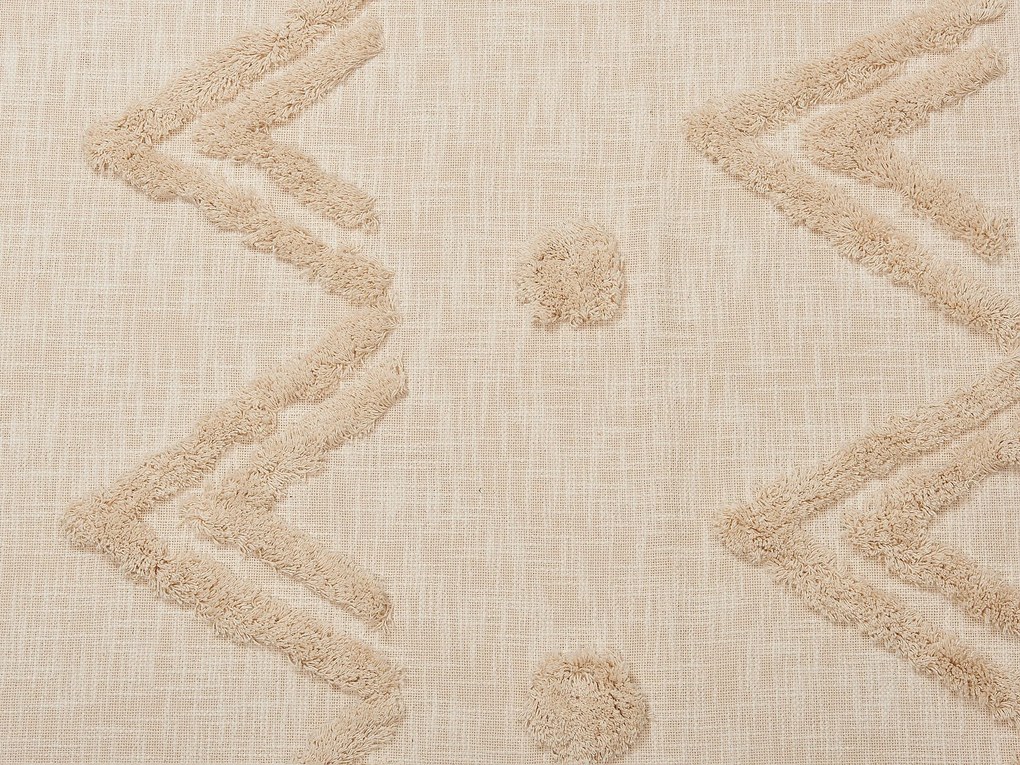 Manta decorativa em algodão creme 130 x 180 cm FATEHPUR Beliani